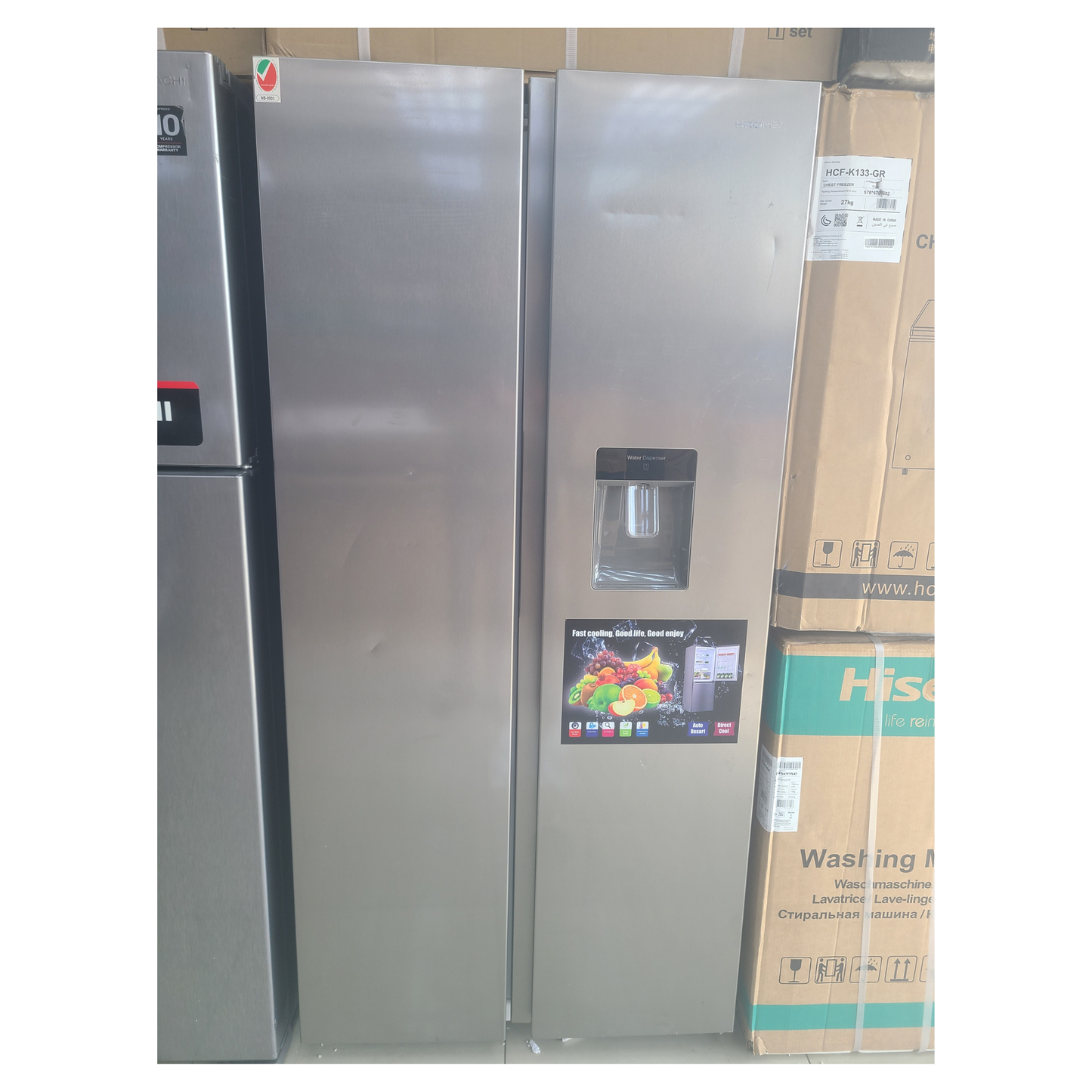 Krome 600L Side by Side Refrigerator with Water Dispenser, KR-SBS600WM