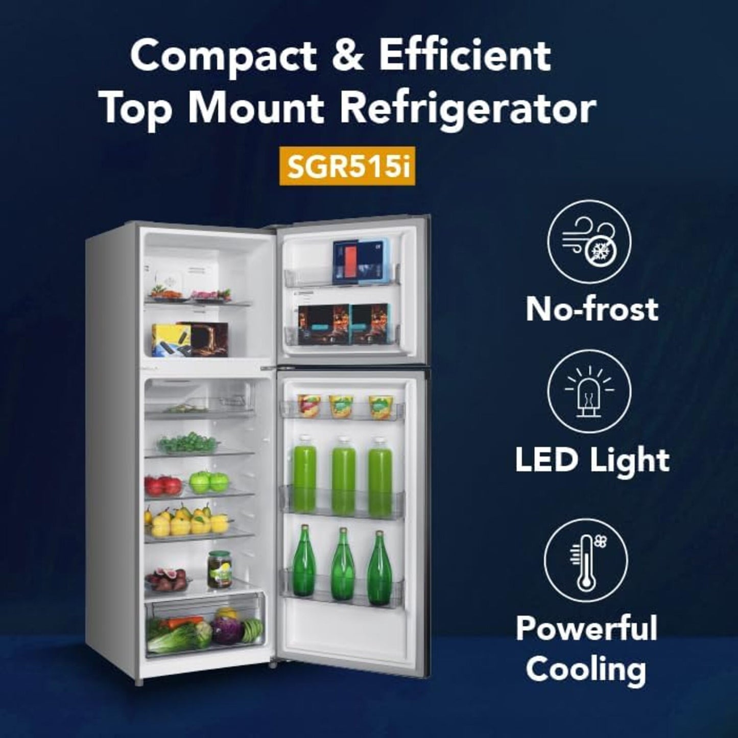 Super General 515L Inverter Double Door Refrigerator - 1 Year Warranty