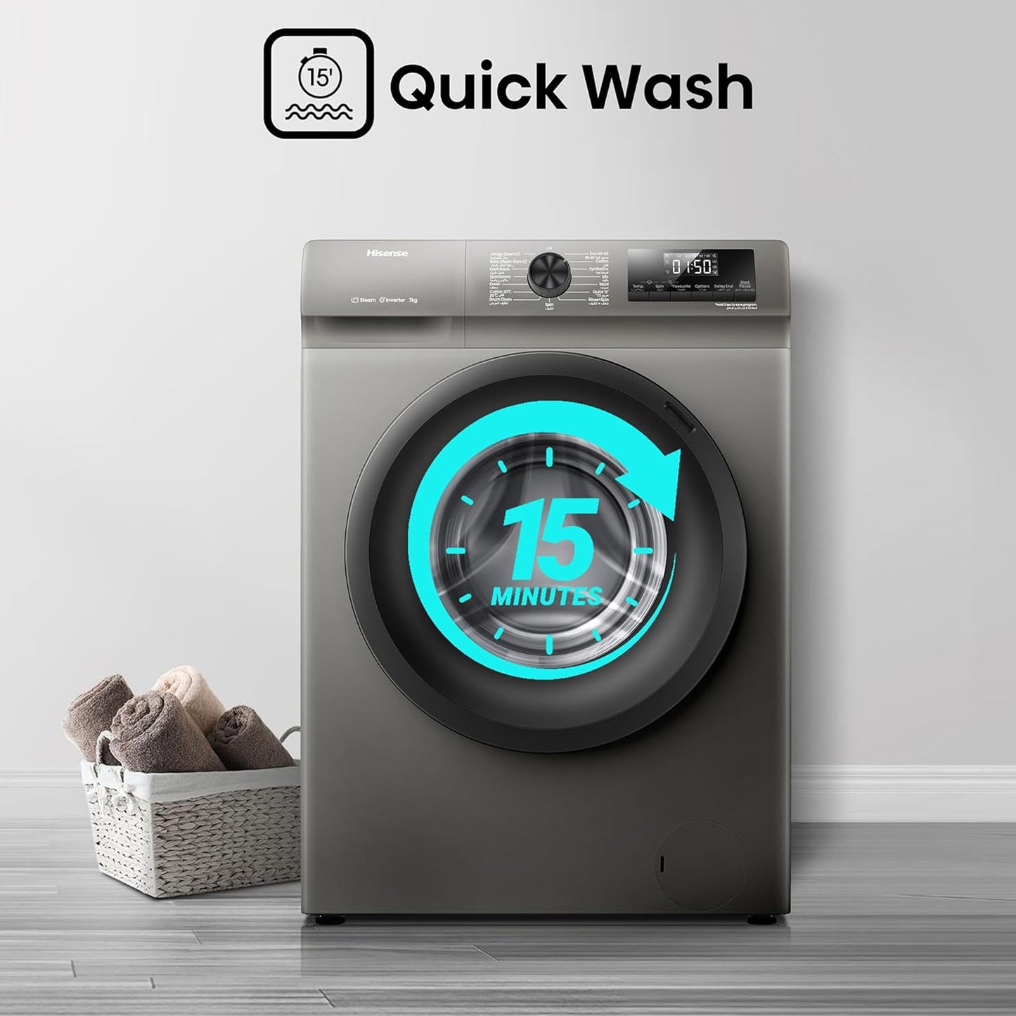 Hisense 7KG Fully Automatic Washing Machine, WFQP7012JT/P