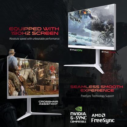 Gameon 24 inch Arctic Pro Series Gaming Monitor - 190Hz, GOA24FHD190IPS