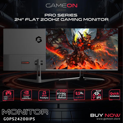 Gameon 24 inch Pro Series Gaming Monitor - 180Hz, GOPS24180IPS
