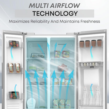 Krome 600L Side by Side Refrigerator with Water Dispenser, KR-SBS600WM
