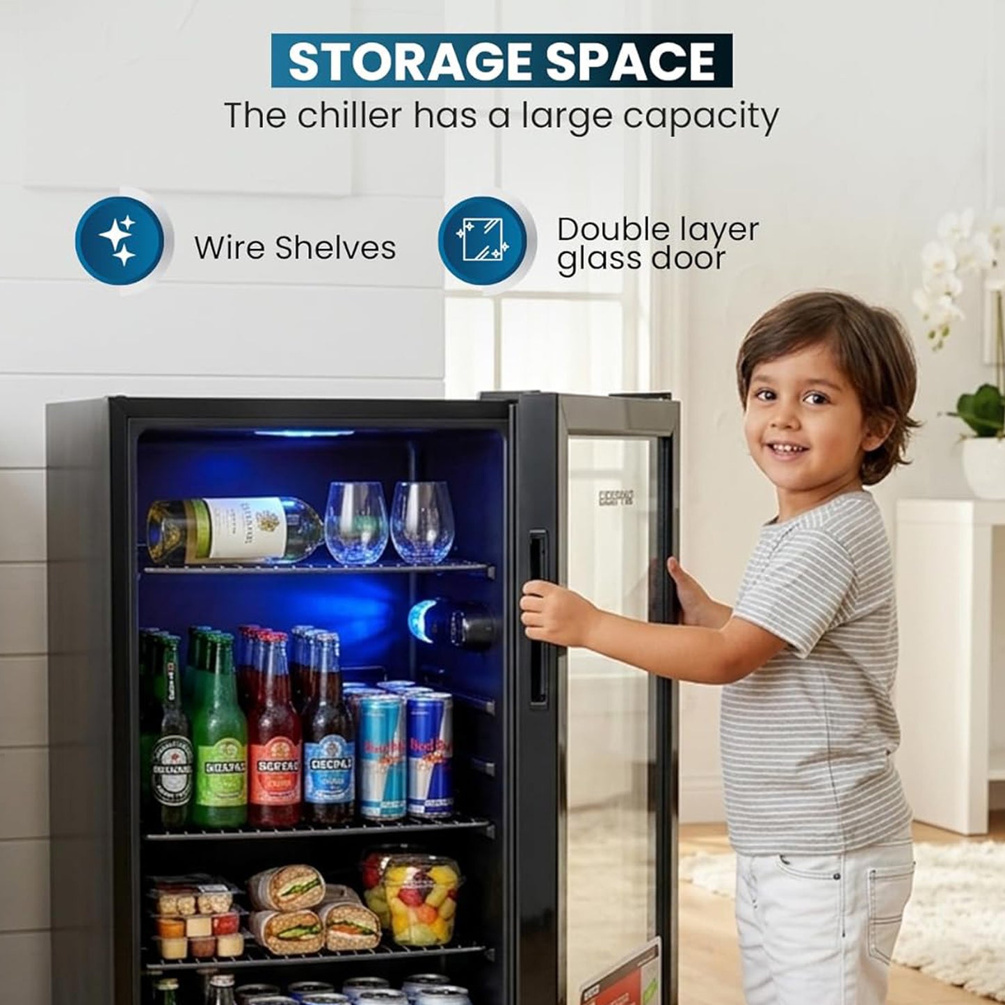 Geepas 120L Showcase Chiller, GSC1223