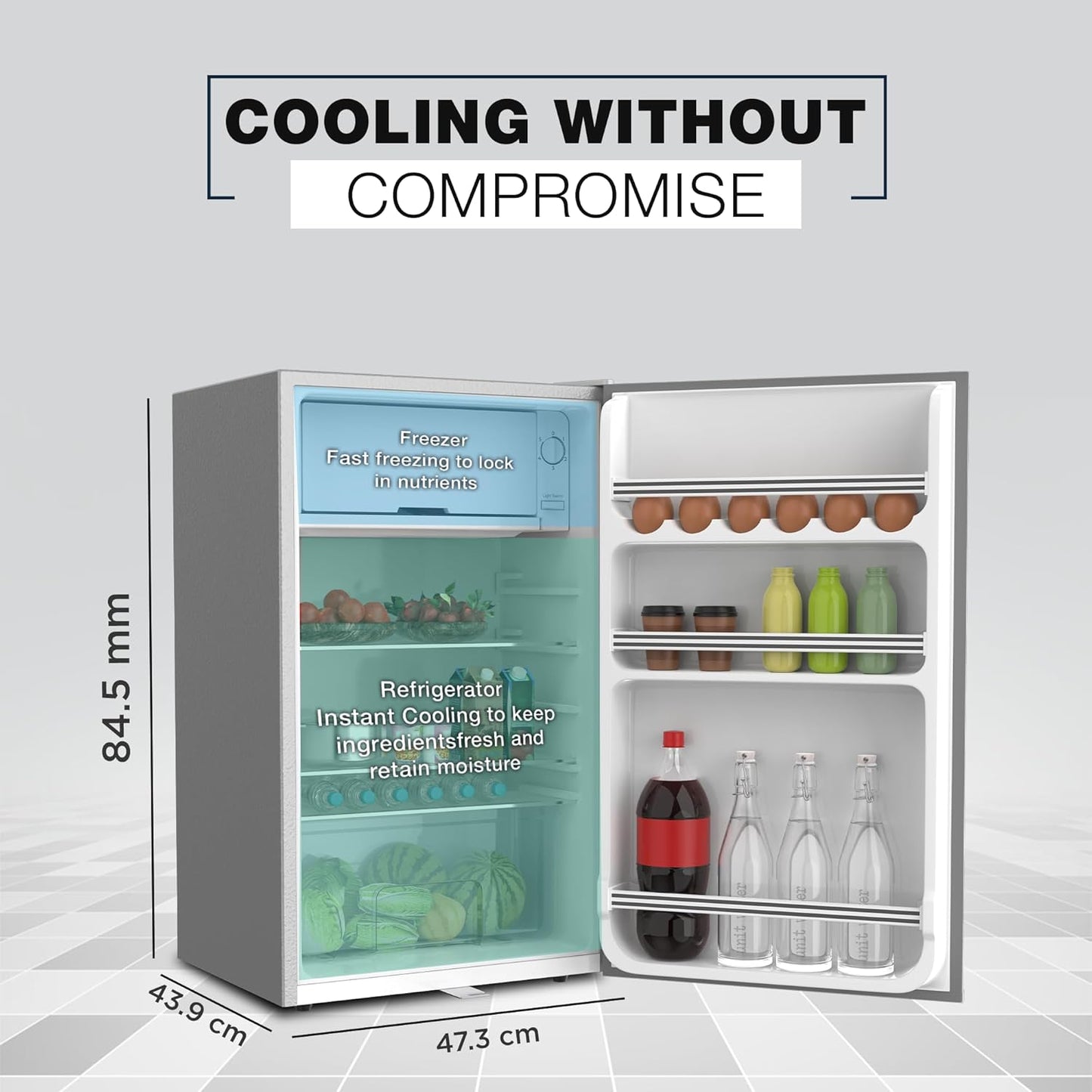 Nikai 125L Single Door Mini Refrigerator, NRF125SS1