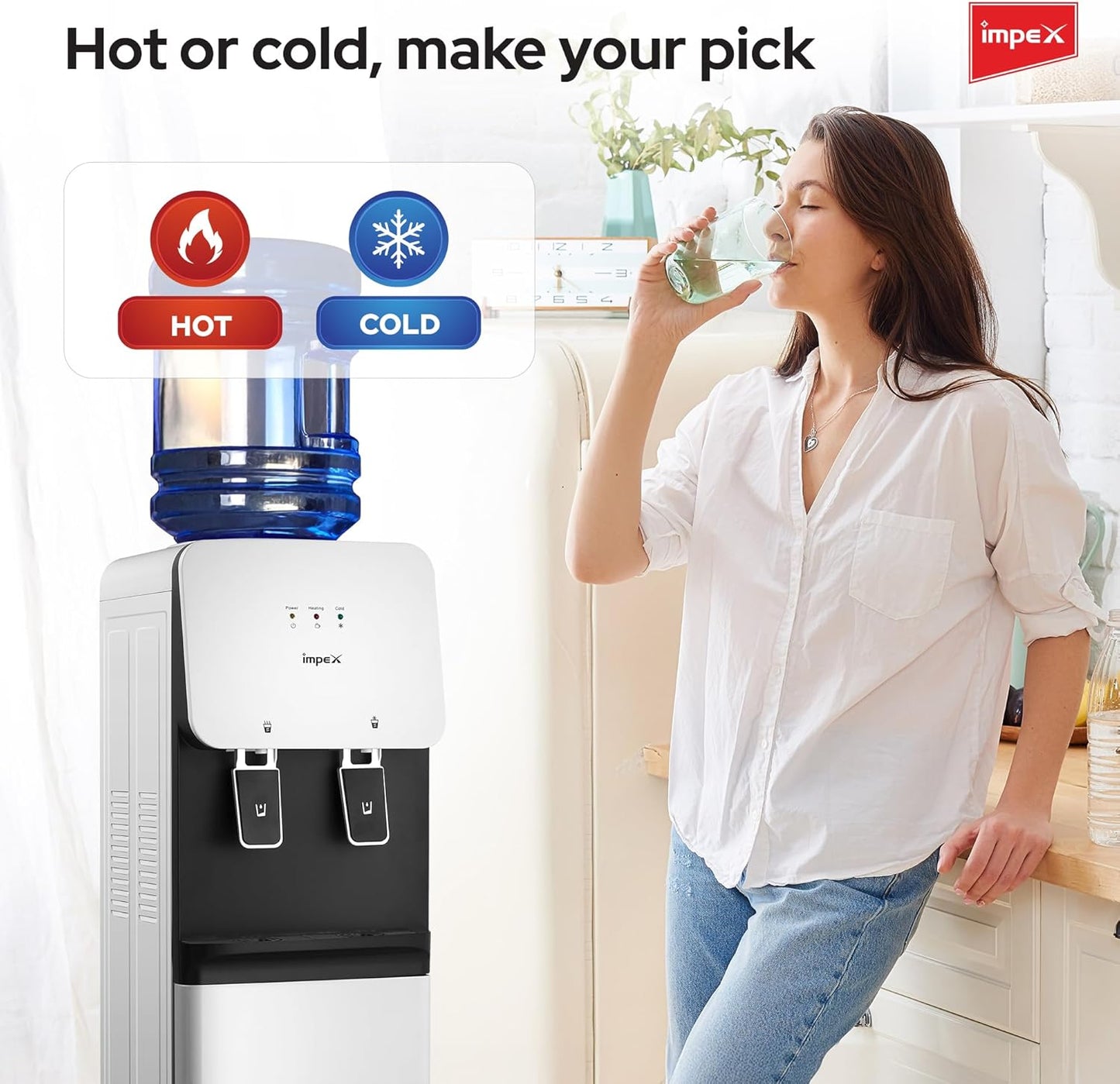 Impex Hot & Cold 2 Tap Water Dispenser  3904B