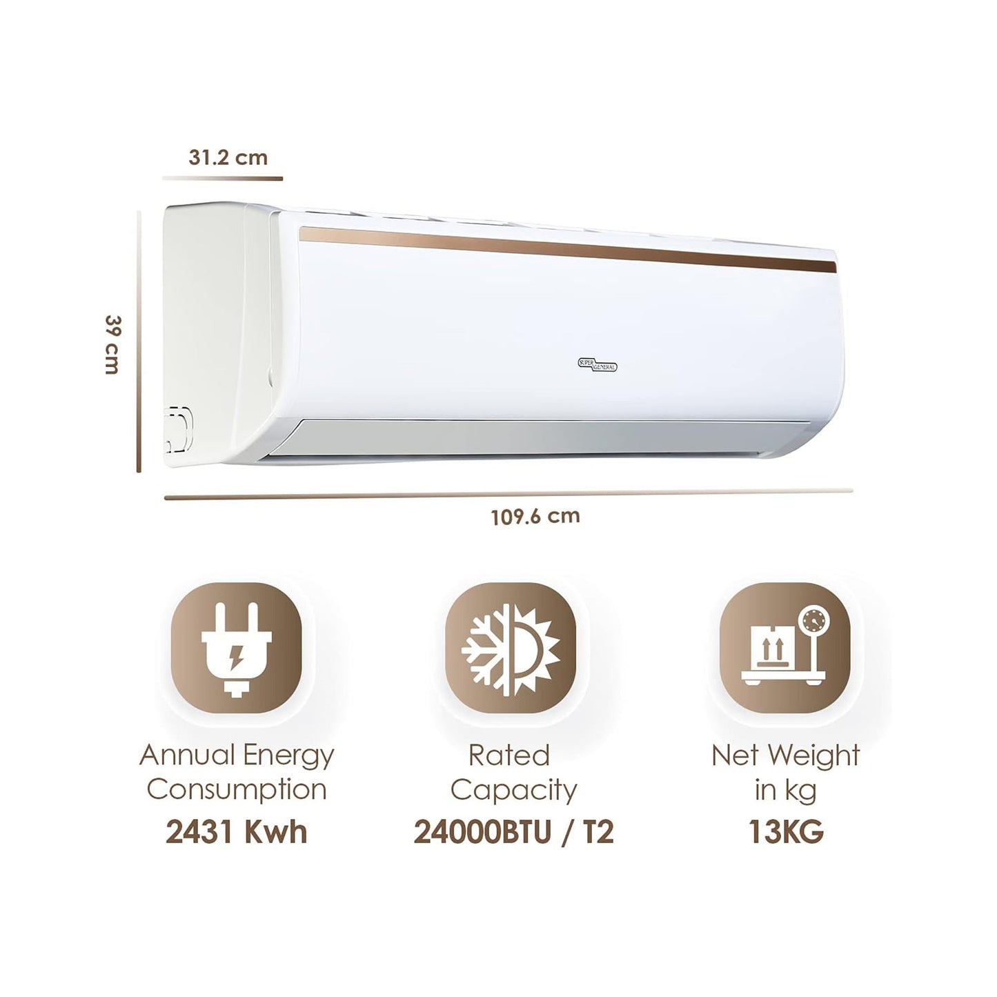 Super General 2 Ton T3 Rotary Split Air Conditioner - 1 Year Warranty