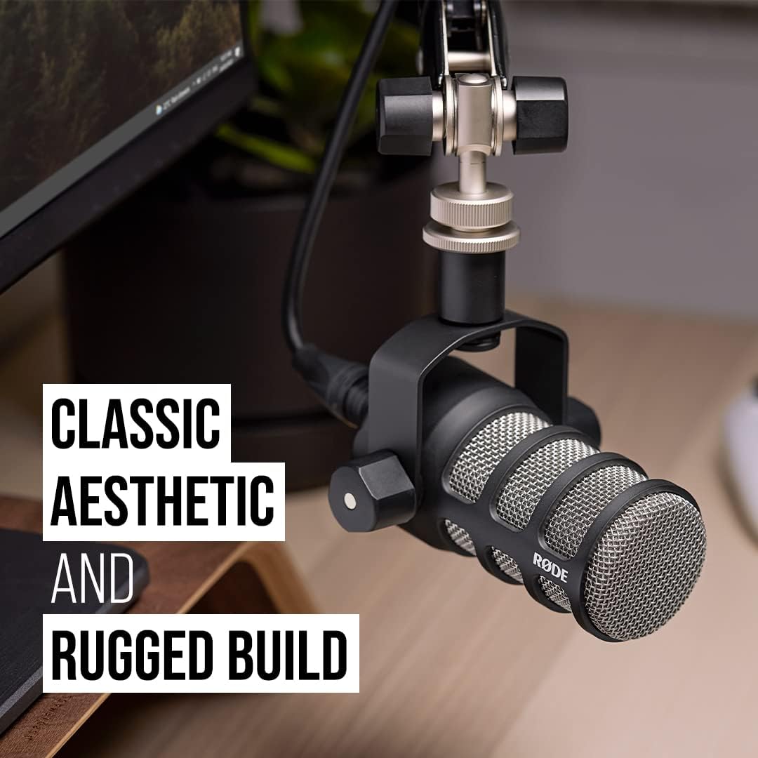 RØDE PodMic Broadcast-quality Dynamic Microphone with Integrated Swing Mount