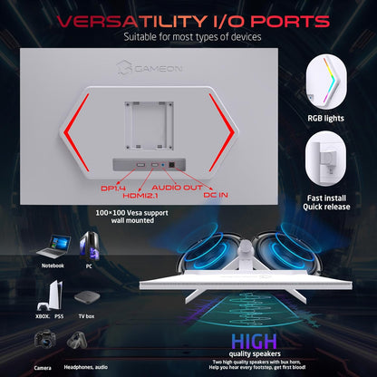 Gameon 24 inch Arctic Pro Series Gaming Monitor - 190Hz, GOA24FHD190IPS