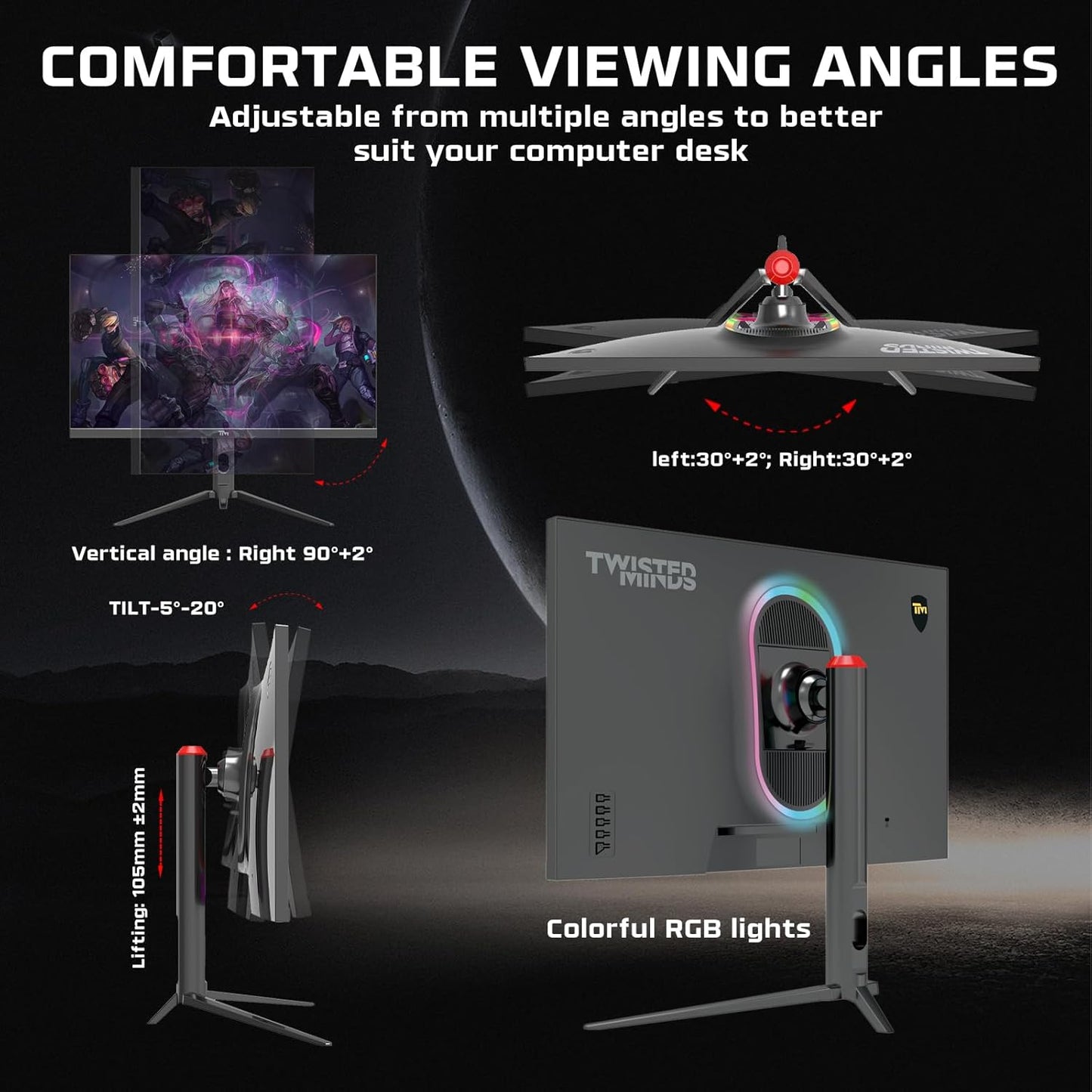 Twisted Minds 27 inch Supreme Series IPS Monitor - 280Hz, TM27FHD28IPS