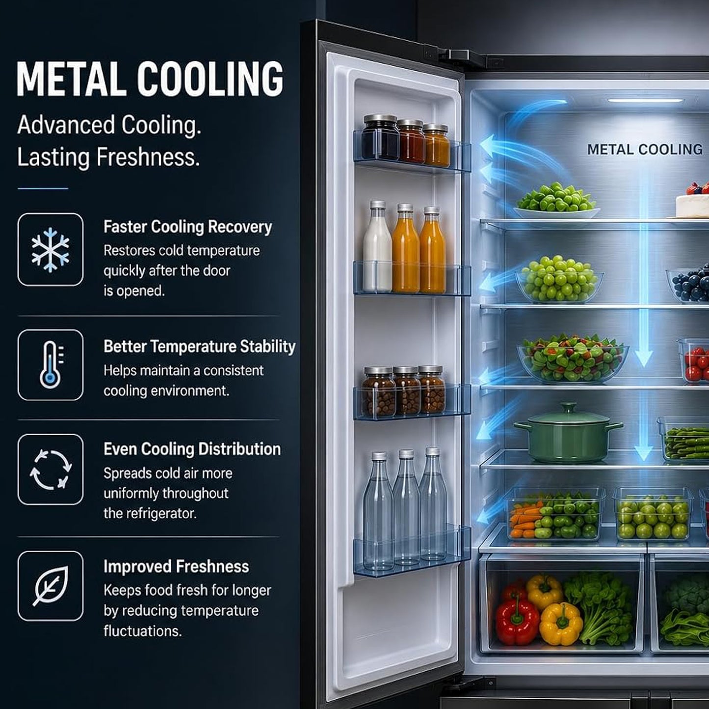 Hoover 670L French Door Refrigerator, HFD-K670-S