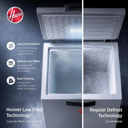 Hoover 133L Low Frost Chest Freezer, HCF-K133-GR