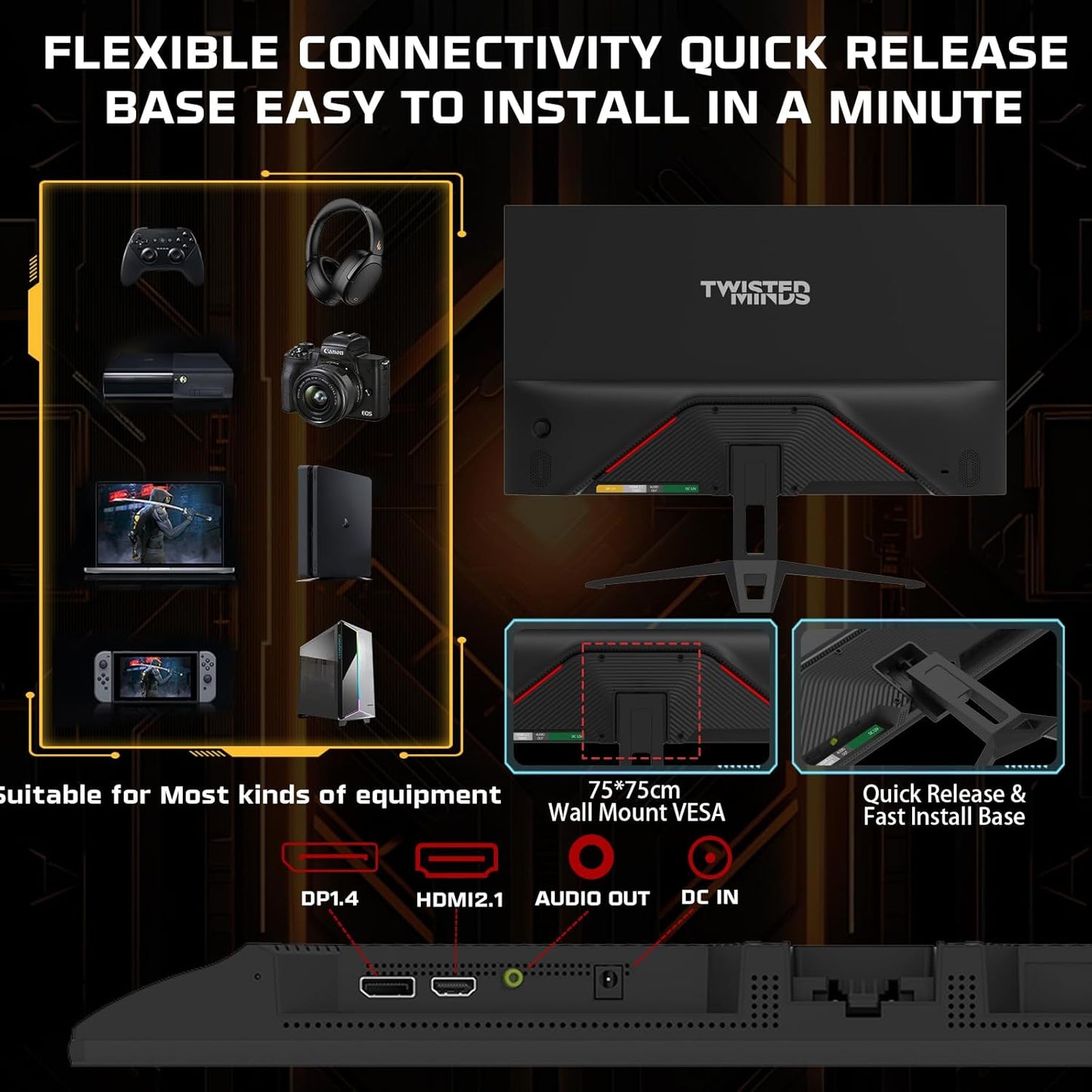 Twisted Minds 22 inch Full HD Gaming Monitor - 120Hz, TM22FHD120IPS