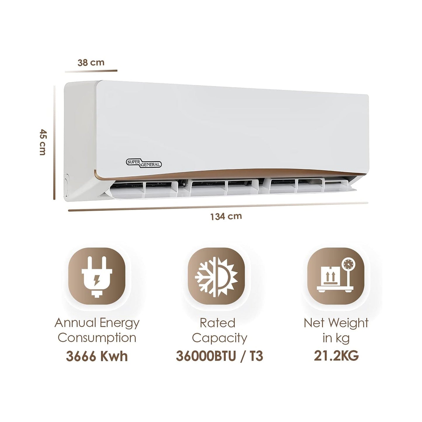 Super General 3 Ton Rotary T3 Split Air Conditioner  - 1 Year Warranty