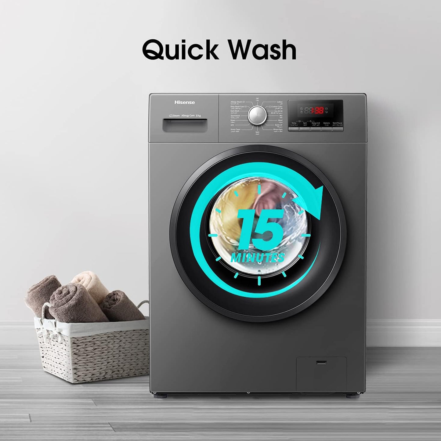 Hisense 8KG Fully Automatic Washing Machine - 1 Year Warranty