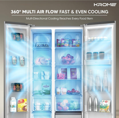 Krome 820L Side by Side Refrigerator, KR-SBS 820WIH