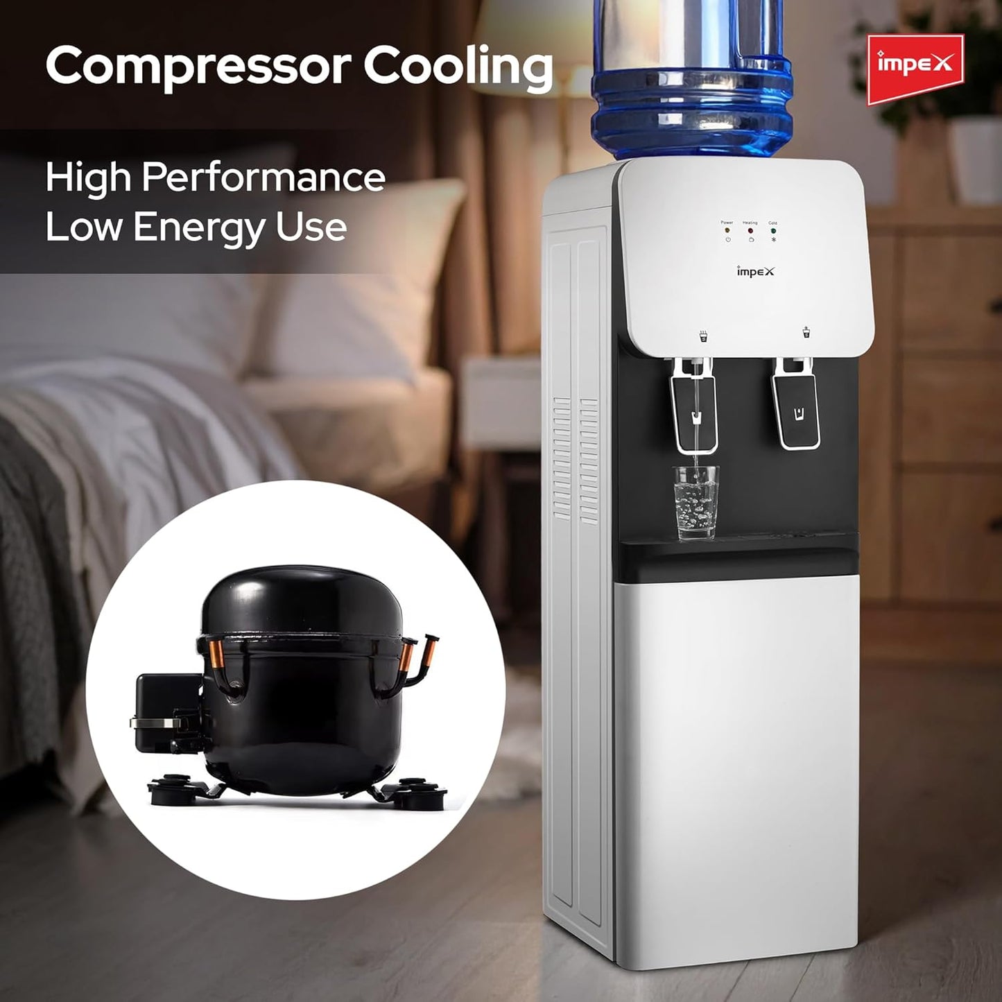 Impex Hot & Cold 2 Tap Water Dispenser  3904B