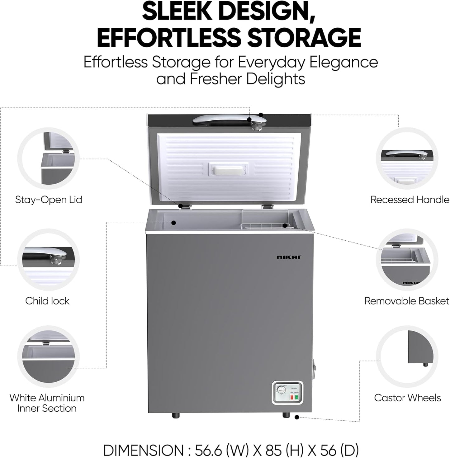 Nikai 200L Chest Freezer, NCF 260