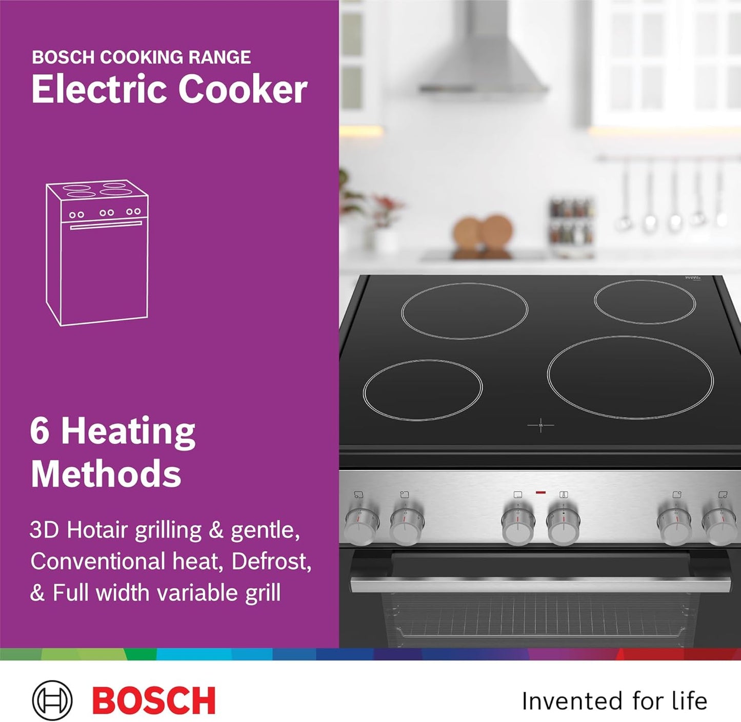 Bosch 60X60 Cm 4 Burner Cooking Range, HKL060070M
