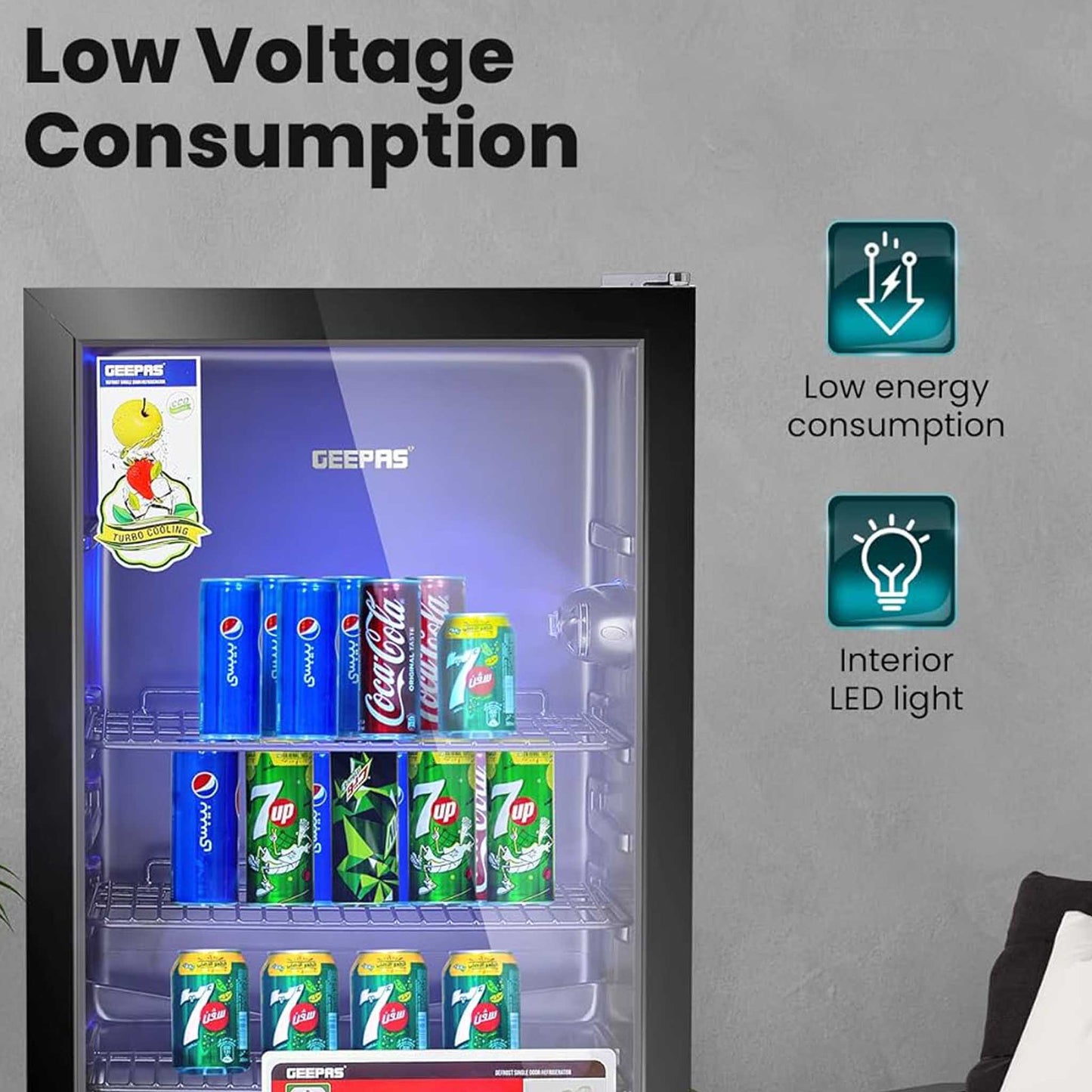 Geepas 120L Showcase Chiller, GSC1223