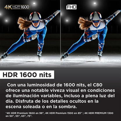 TCL 85" Android Smart QD-Mini LED TV - 4K - 144Hz, 85C805