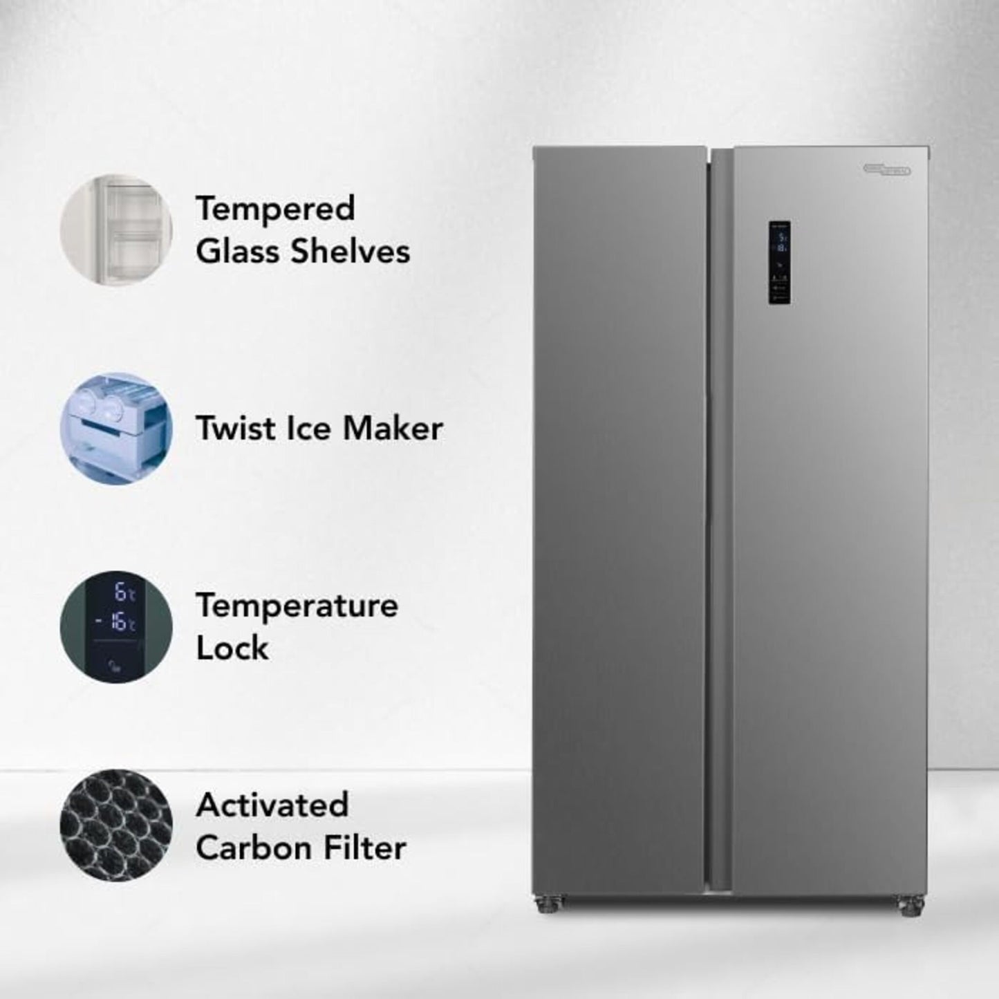 Super General 710L Side by Side Refrigerator - 1 Year Warranty