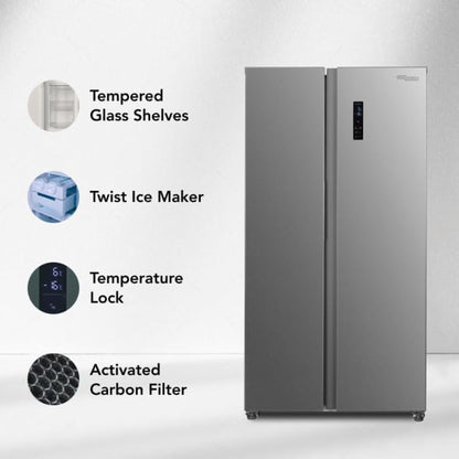 Super General 710L Side by Side Refrigerator - 1 Year Warranty
