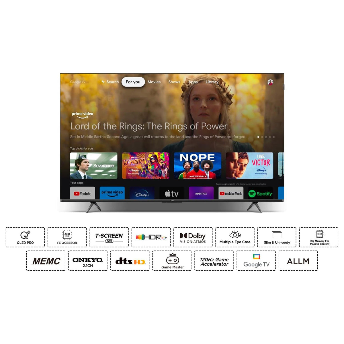 TCL 55 inch Android Smart QLED TV - 4K, 55C655