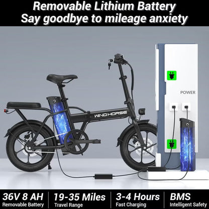 Wind Horse Electric Scooter 350W 30KM Range 35KM Speed, W2 A