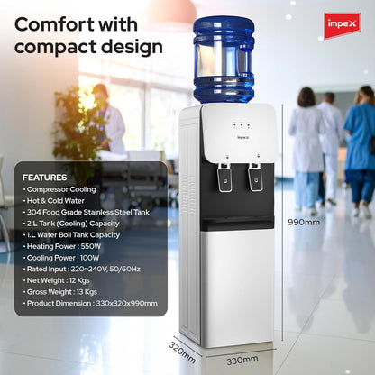 Impex Hot & Cold 2 Tap Water Dispenser  3904B