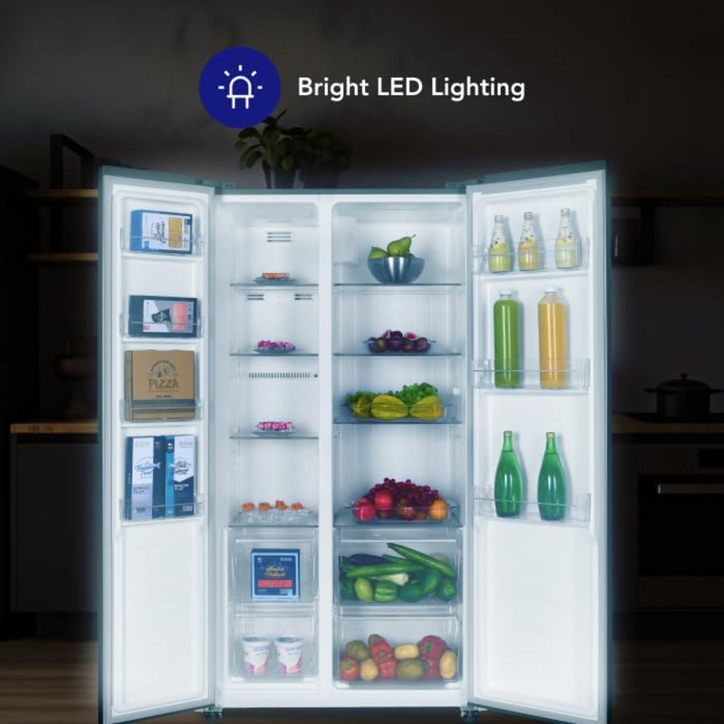 Super General 710L Side by Side Refrigerator - 1 Year Warranty