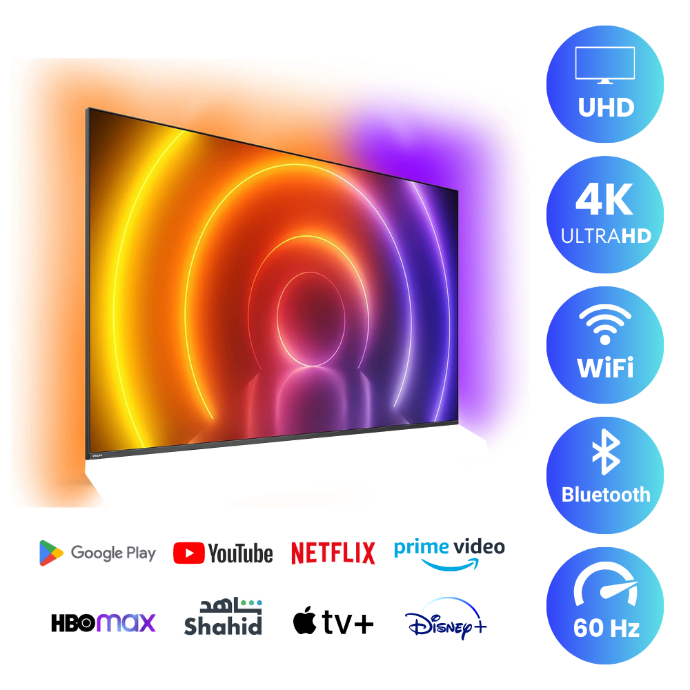 Philips 55 inch Smart TV - 4K - Ambient Light, 55PUS8807