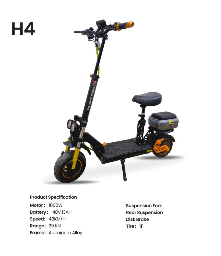 Wind Horse H4 Electric Scooter - 6 Month Warranty