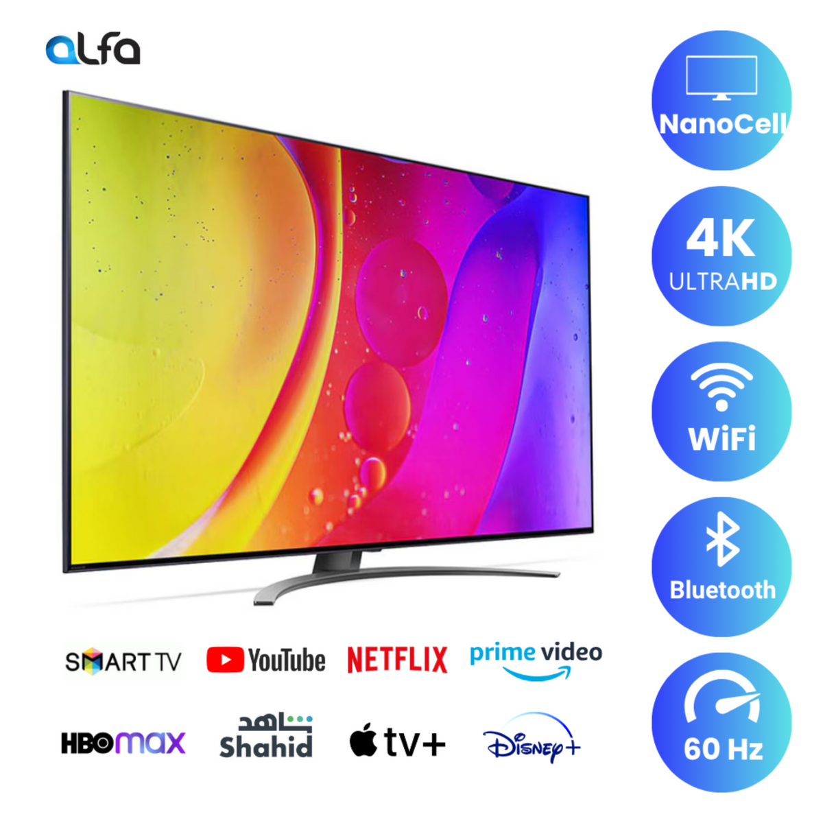 LG 55 inch NanoCell Smart TV - 4K, 55NANO91
