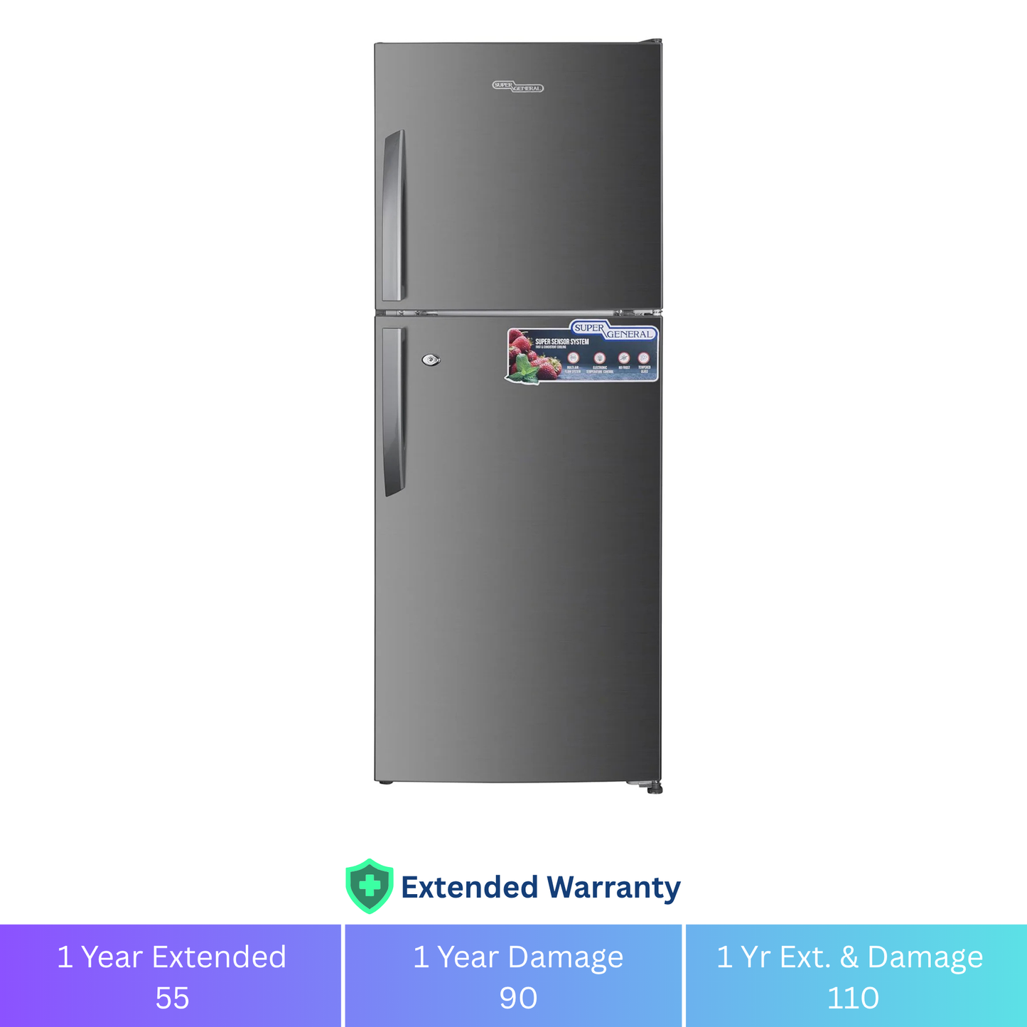 Super General 260L Double Door Refrigerator - 1 Year Warranty