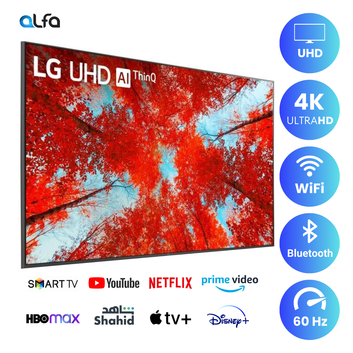 LG 75 inch Smart UHD TV - 4K- 60Hz, 75UQ80