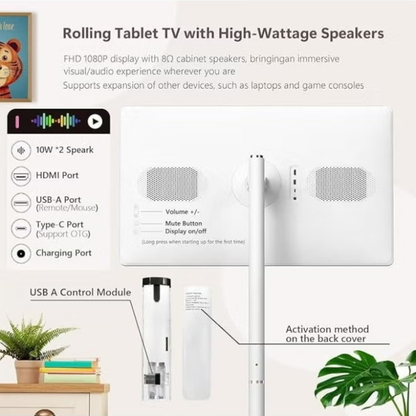 OTTAL 27 inch Smart Touch Screen Display, 4K with Camera & Wheels