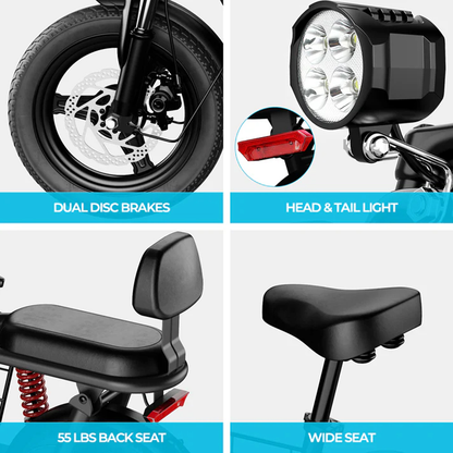 Wind Horse Electric Scooter 850W 25-40KM Range 32KM Speed, C3